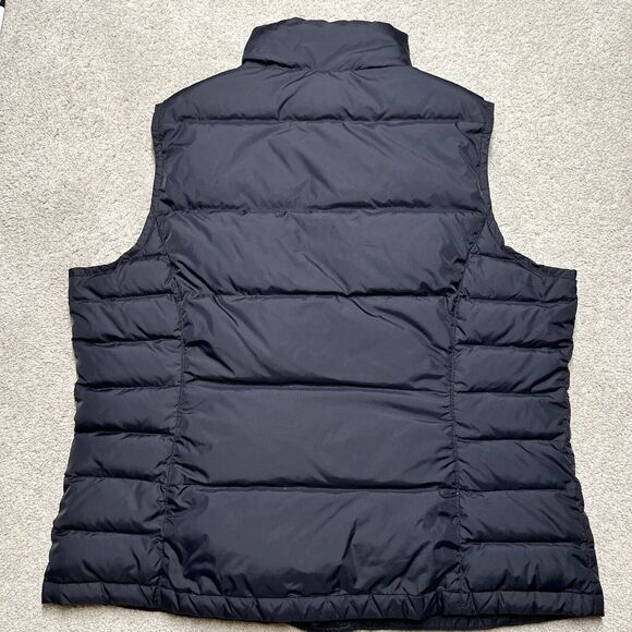 Lands' End Women's Down Filled Puffer Vest Size XL 18 Black Quilted Button Front - Picture 5 of 8